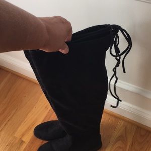 Black over knee boots